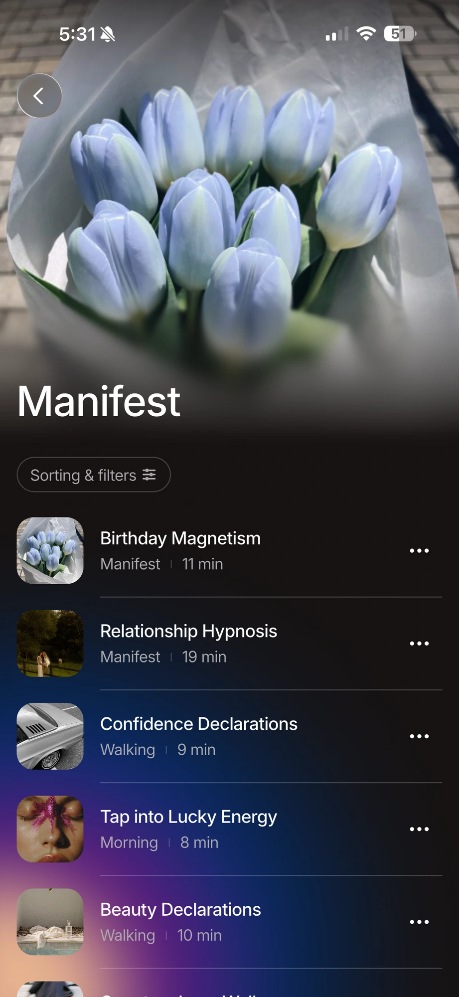 Radiate app — Manifest sessions including Tap into Lucky Energy